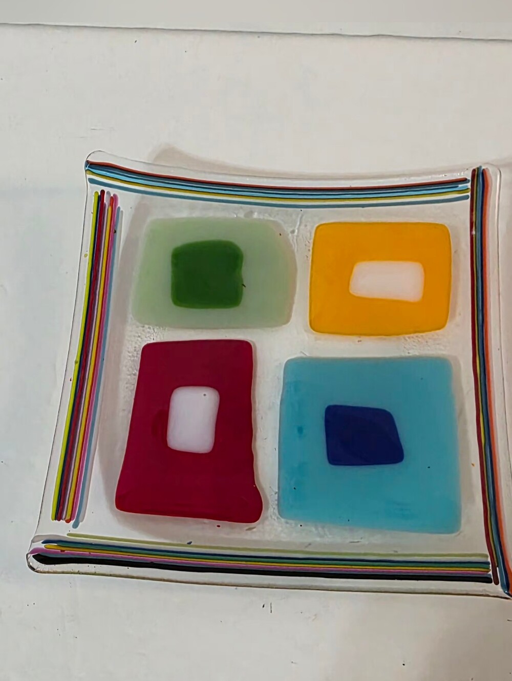 Hand Crafted Fused Glass Trinket Dish